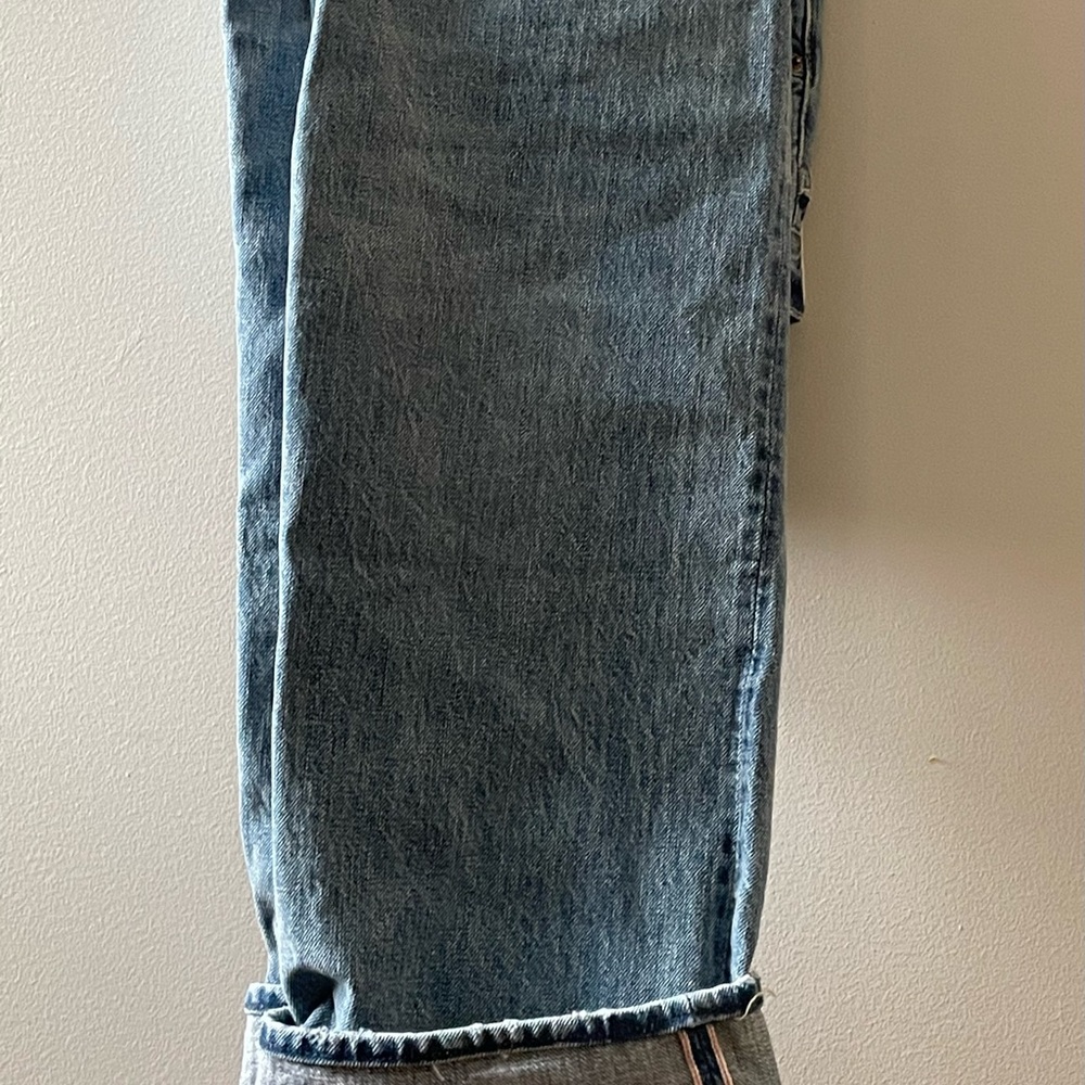 Buck mason full saddle unsanforized selvedge jeans made in USA 32*32